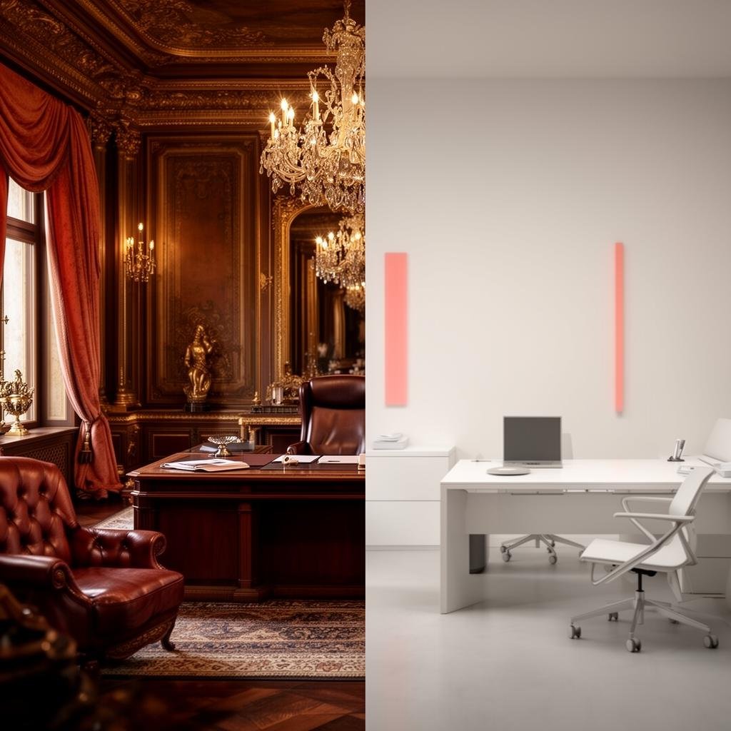 Luxury vs Minimal Office Interiors